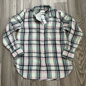 J.Crew Flannel Green Plaid Button Down Shirt
